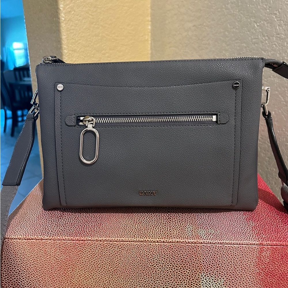 DKNY Charcoal Messenger Bag